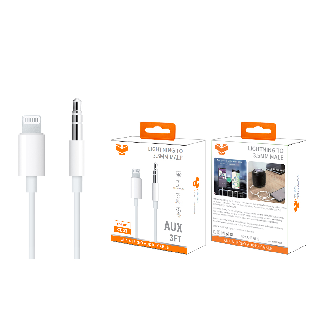 CB03  Lightning to 3.5MM Male Aux Cable