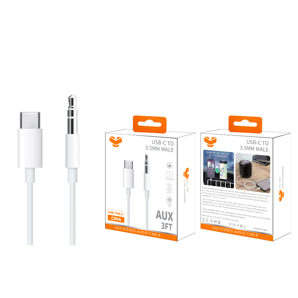 CB04  USB-C to 3.5MM Male Aux Cable