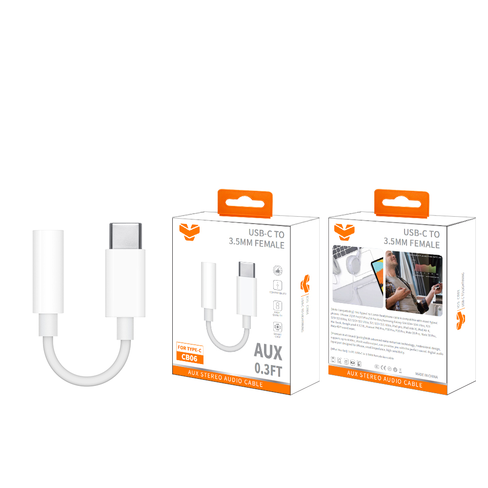 CB06  USB-C to 3.5MM Female Aux Cable