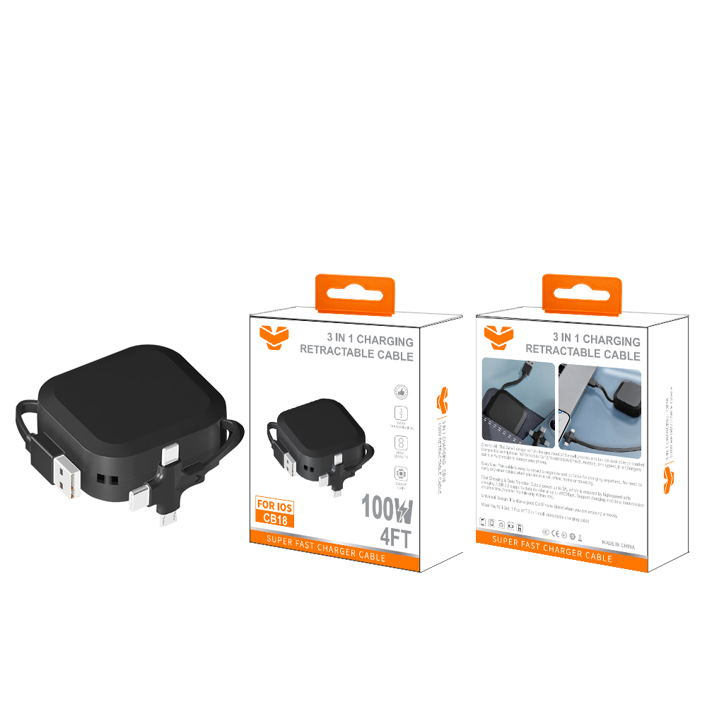 CB18  100W 3 in 1 retractable cable