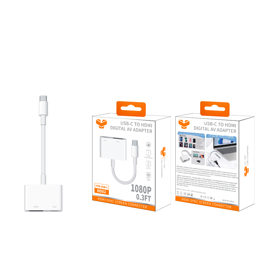 HD02  USB-C to HDMI+USB-C adapter