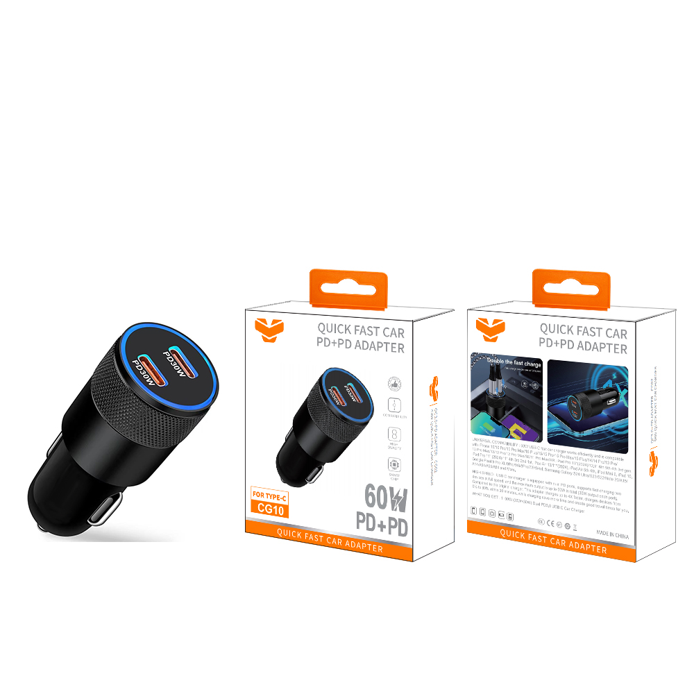 CG10  60W PD+PD car charger