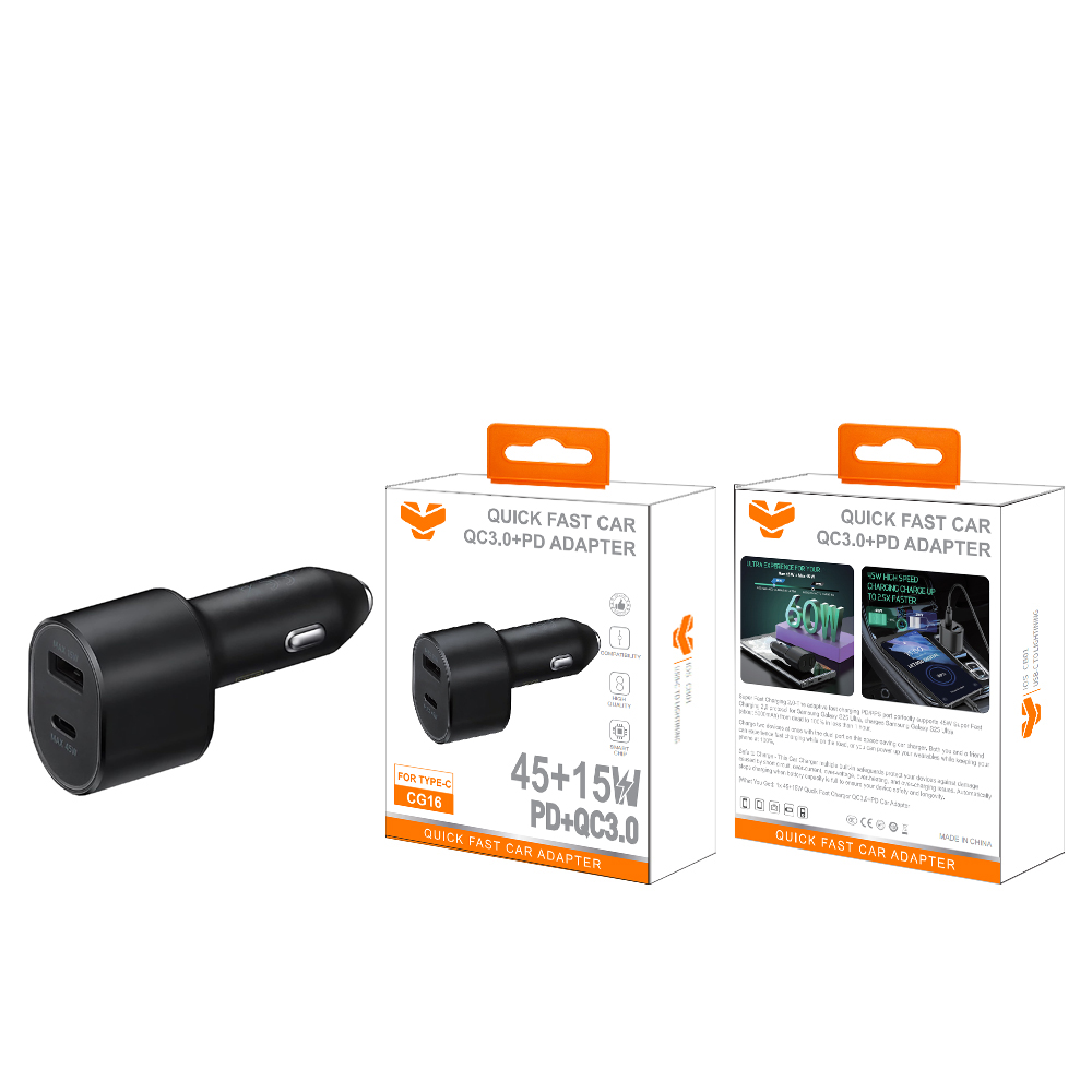 CG16  45W+15W PD +QC3.0 Car charger