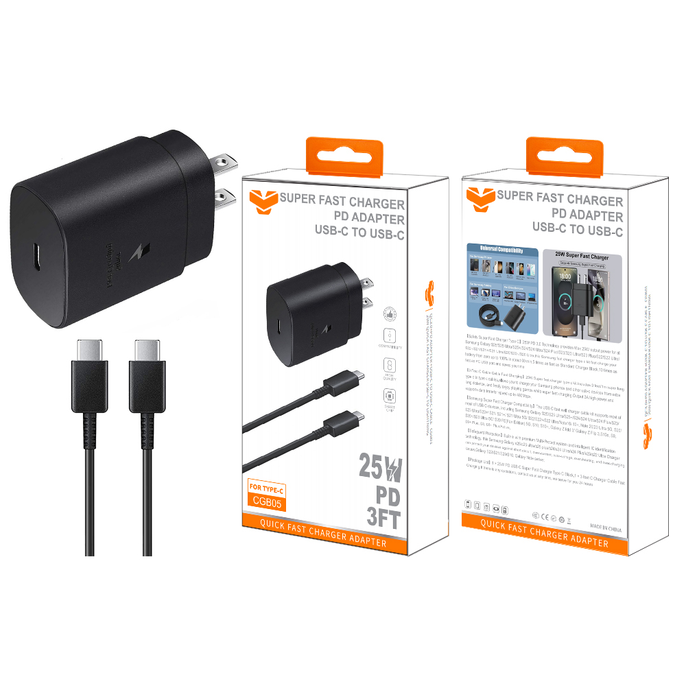 CGB05  25W PD wall charger +60W USB-C to USB-C Cable