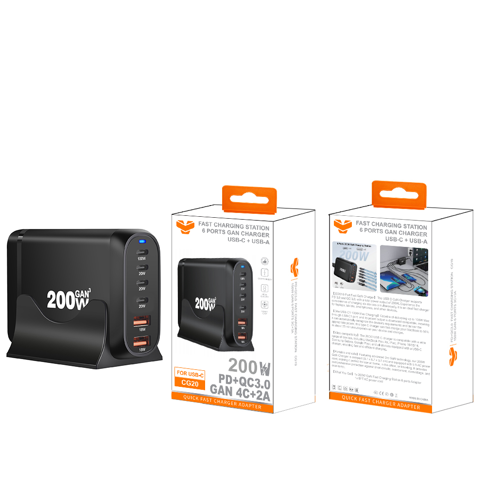 CG20  200W 4C+2A Fast charger Station