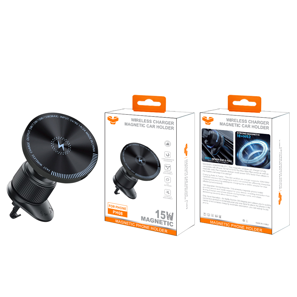 PH08  wireless charger magnetic car holder