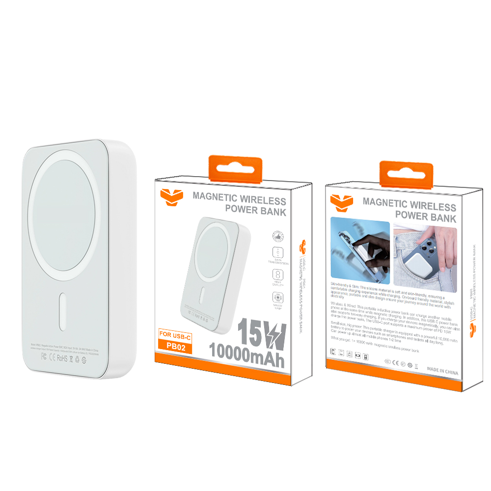 PB02  magnetic wireless power bank 10000mAh